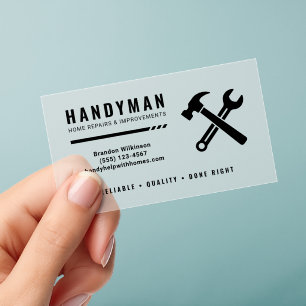 Handyman Home Repair Clear Business Cards