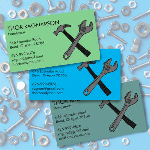 Handyman Home Repair Construction Wrench Hammer  Business Card