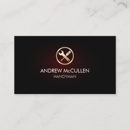Handyman Home Repair Contractor Red Glow Business Card