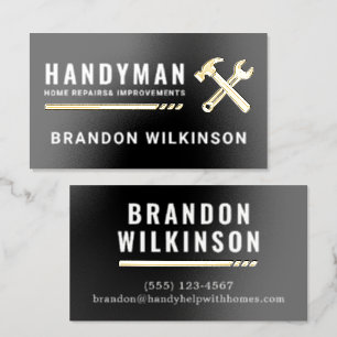 Handyman Home Repair Foil Business Cards