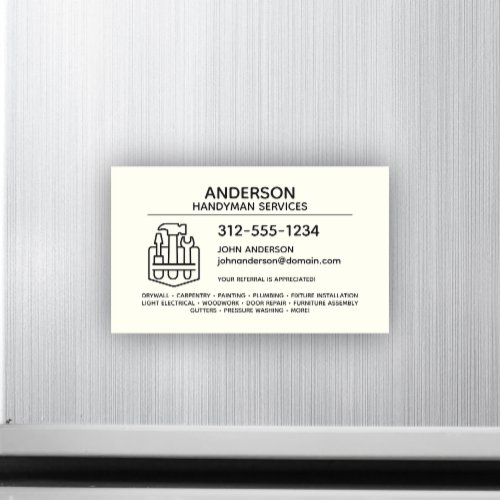 Handyman Home Repair Magnetic Business Card