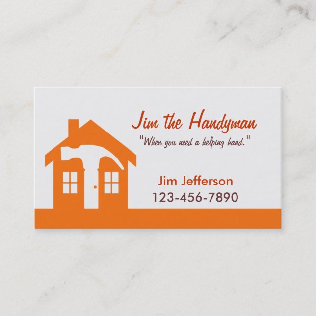 Handyman/Home Repair/ Orange Business Card (Front)