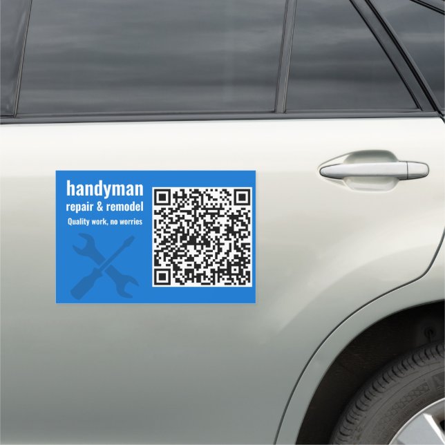 Handyman Home Repair QR Code Car Magnet (In Situ)