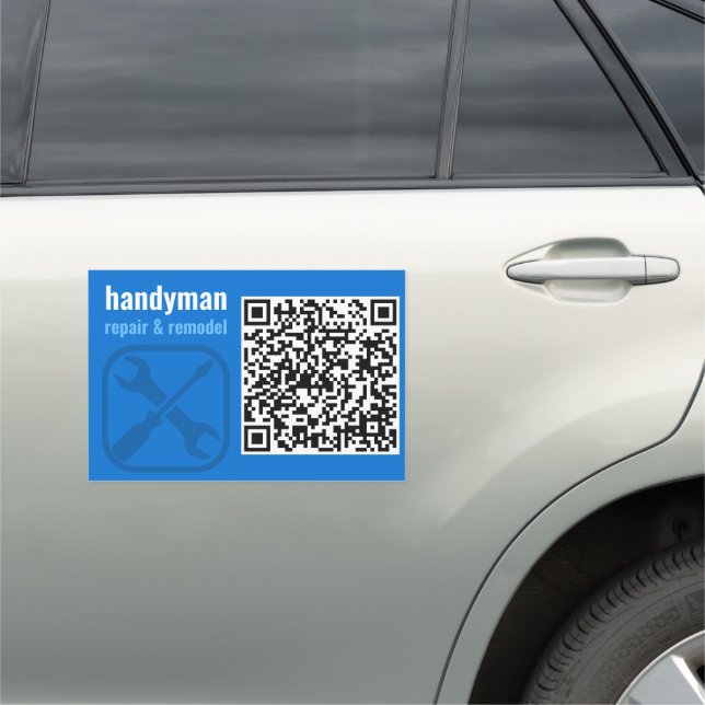 Handyman Home Repair QR Code Car Magnet (In Situ)