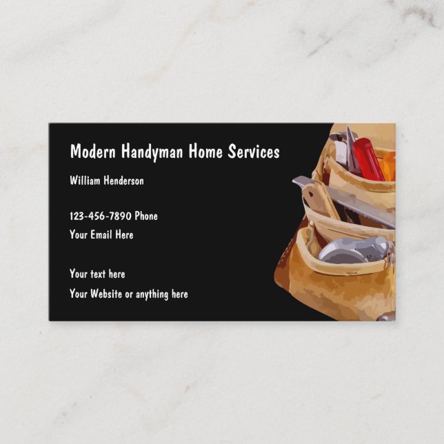 Handyman Home Repairman Business Card (Front)