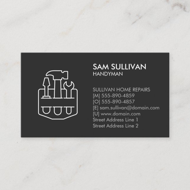 Handyman Home Repairs Business Card (Front)
