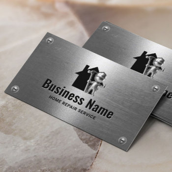 Handyman House Repair Service Metal Worker Business Card by cardfactory at Zazzle