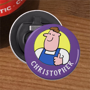 Handyman Image with Name. Labourer Bottle Opener