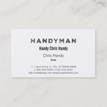 Handyman [letterpress Style] Business Card by TerryBain at Zazzle