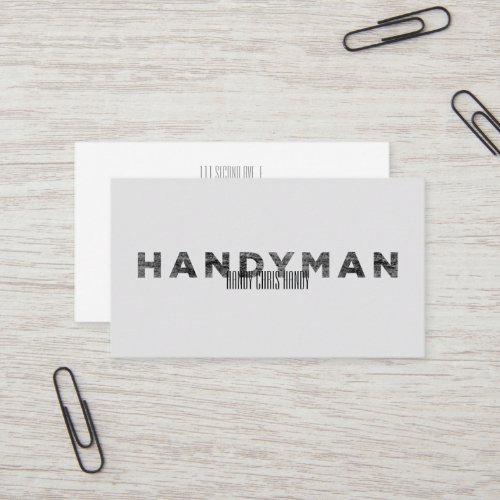Handyman [Letterpress Style] Business Card