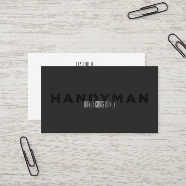 Handyman [Letterpress Style] Business Card (Front/Back In Situ)
