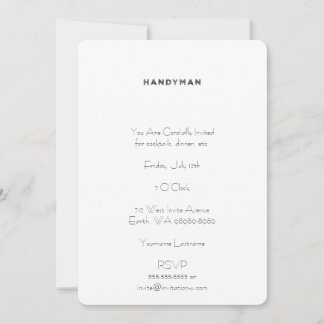 Handyman [Letterpress Style] Invitation