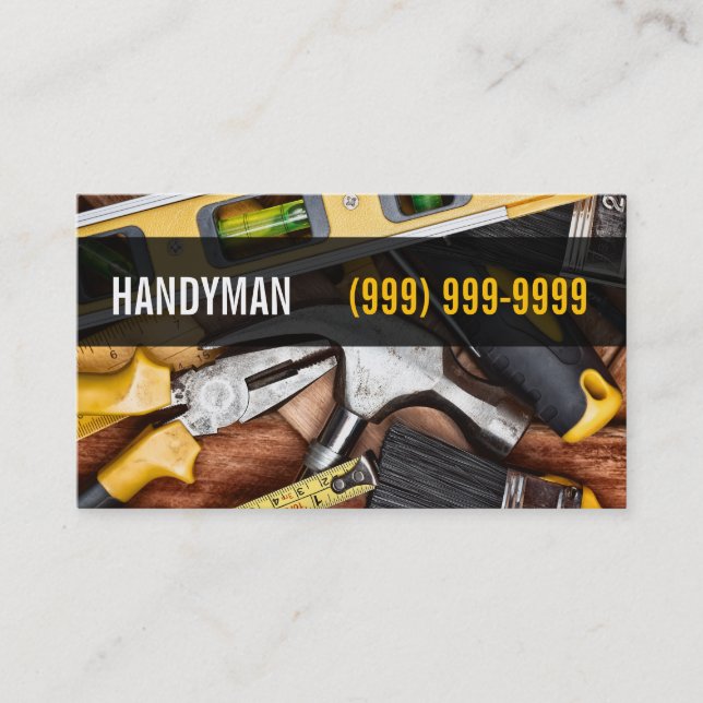Handyman Maintenance Construction  Business Card (Front)
