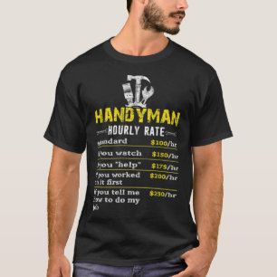 Handyman Maintenance Man Hourly Rate donut birthda T-Shirt