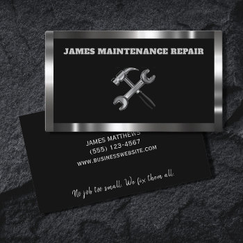 Handyman Maintenance Repair Service Metal Business Card by tyraobryant at Zazzle