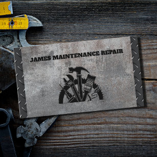 Handyman Maintenance Repair Service Metal Steel Business Card