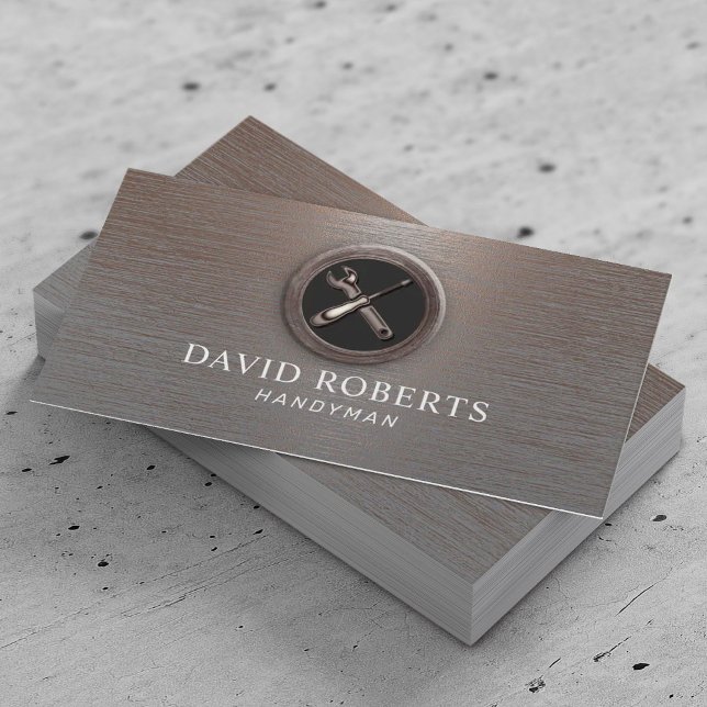 Handyman Maintenance Service Auto Repair Copper Business Card (Creator Uploaded)