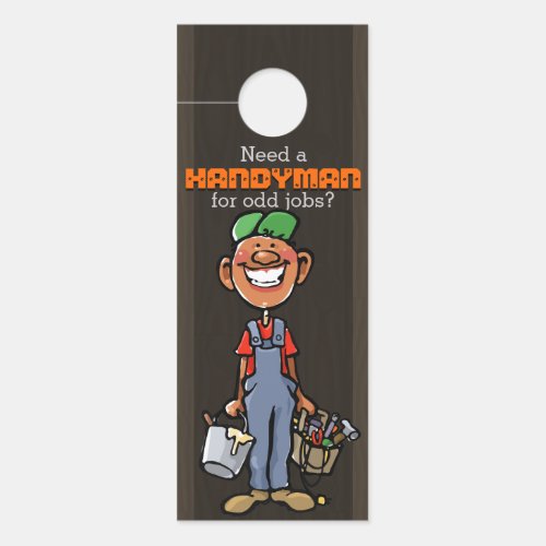 Handyman Maintenance Services Afro American Dark Door Hanger