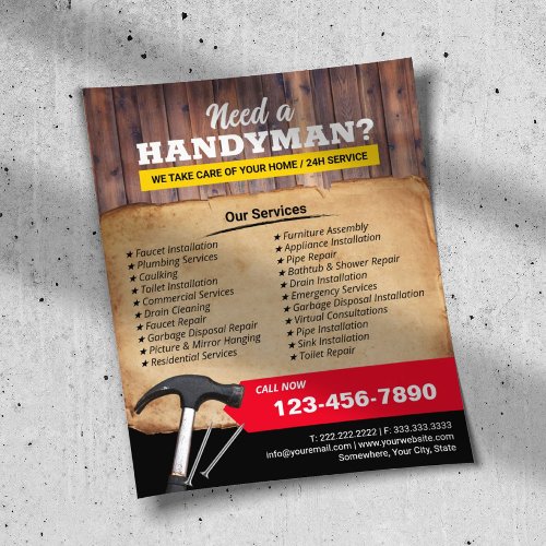 Handyman Maintenance Services  Repairs Promo Flyer