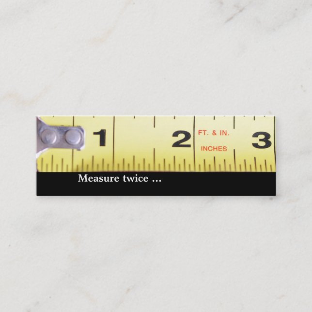 Handyman ... Measure twice ... Mini Business Card (Front)