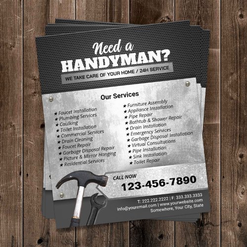 Handyman Metallic Repair  Maintenance Service Flyer