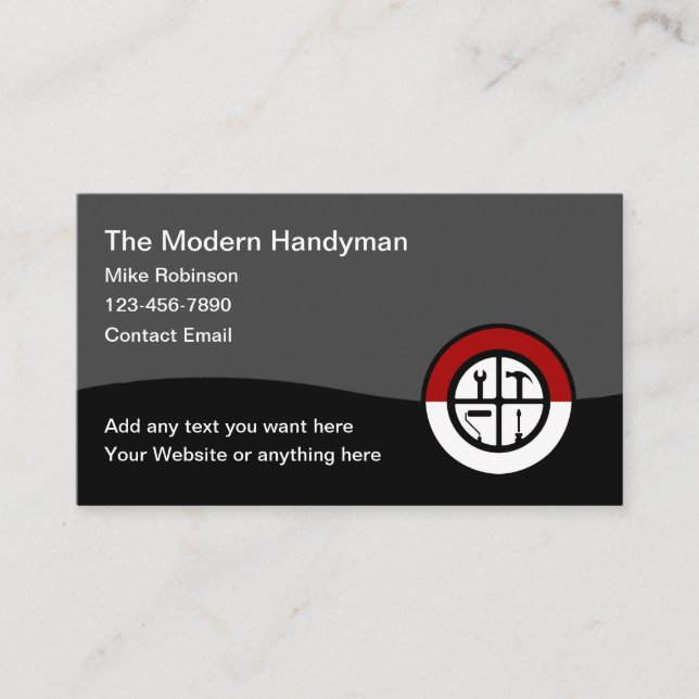 Handyman Modern Unique Business Cards (Front)