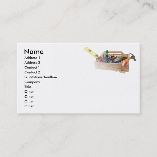 Customizable Handyman, Name, Address 1, Address 2, Contact 1... Business Cards