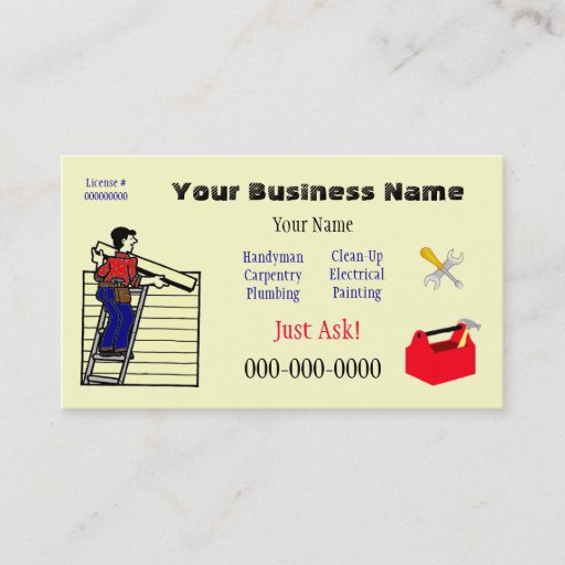 Customizable Handyman (Or?) Business Card