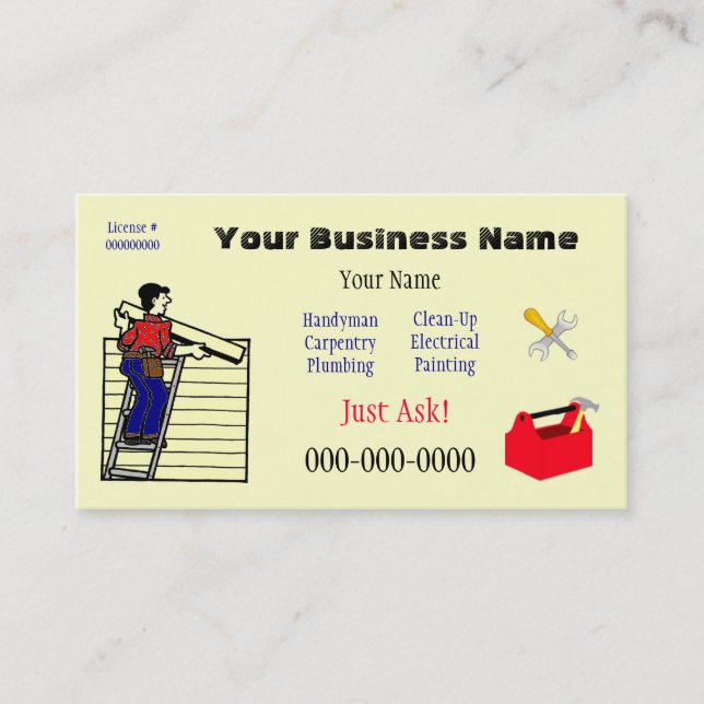 Handyman (Or?) Business Card (Front)