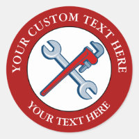 Handyman Plumber Icon1 1/2" Classic Round Sticker