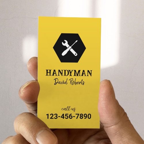 Handyman Plumber Repair Service Minimalist Gold Business Card