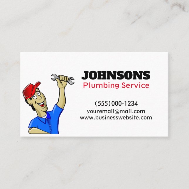 Handyman Plumber Wrench Maintenance  Business Card (Front)