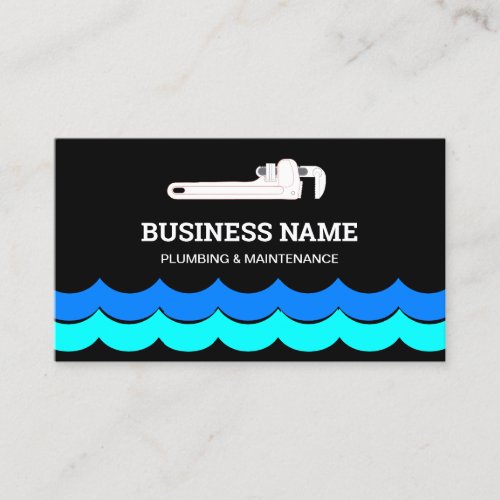 Handyman Plumbing Pipe Wrench Black Plumber Business Card