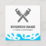Handyman Plumbing Pipe Wrench White Plumber Square Business Card