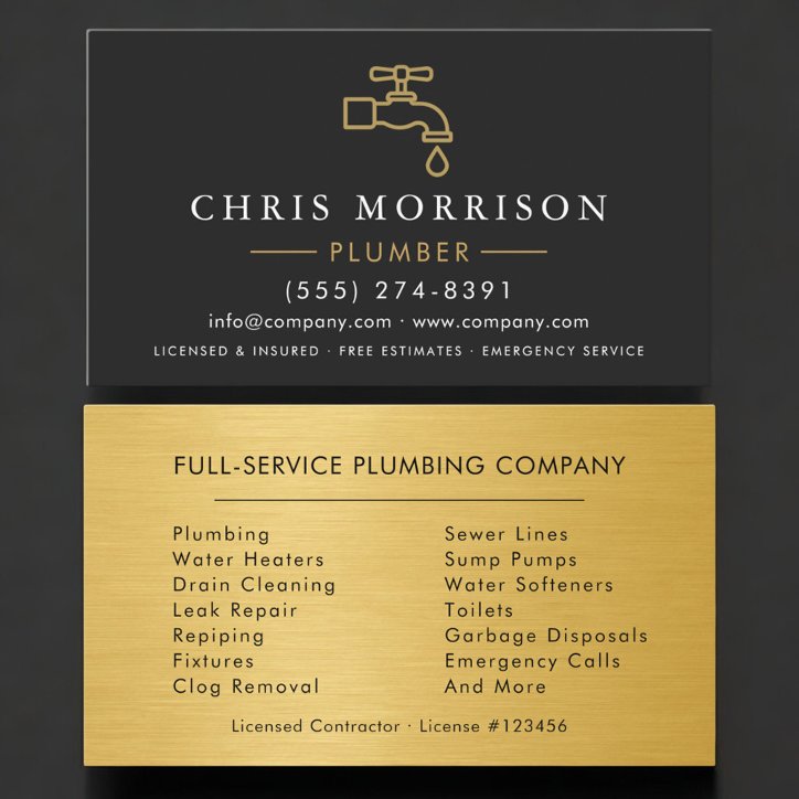 Handyman Plumbing Service Plumber Business Card