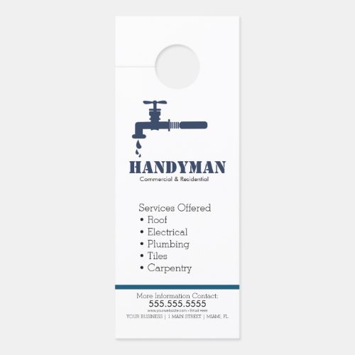 Handyman Plumbing Services Door Hanger