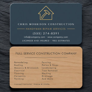 Handyman Premium Wood Remodeling Business Card