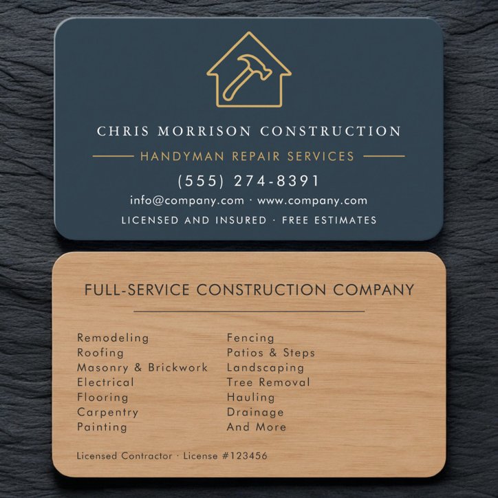 Handyman Premium Wood Remodeling Business Card