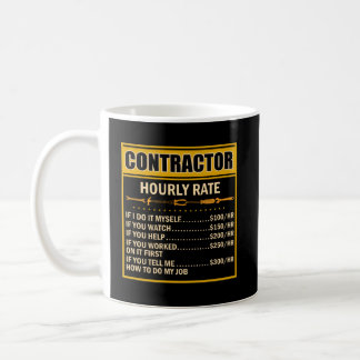 Handyman Price Chart Contractor Hourly Rate Labor Coffee Mug