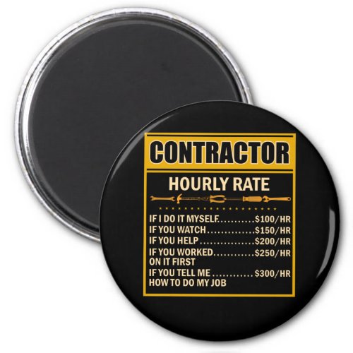 Handyman Price Chart Contractor Hourly Rate Labor Magnet