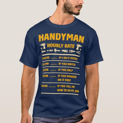 Handyman Price Chart  T_Shirt