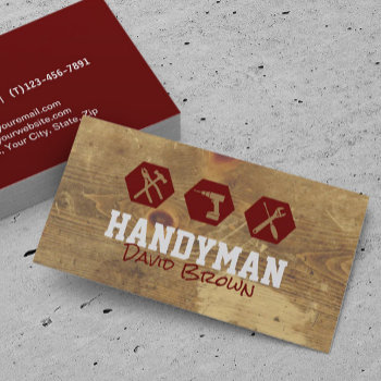 Handyman Professional Carpenter House Repair  Business Card by BlackEyesDrawing at Zazzle
