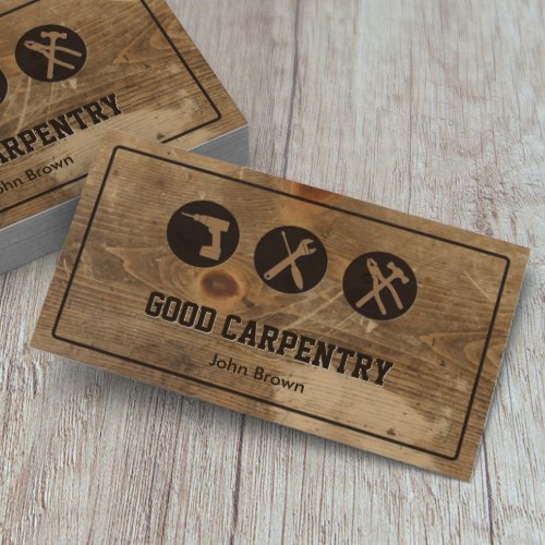 Handyman Professional Carpenter Repair Wood Business Card