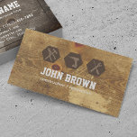 Handyman Professional Construction Carpentry Wood Business Card at Zazzle