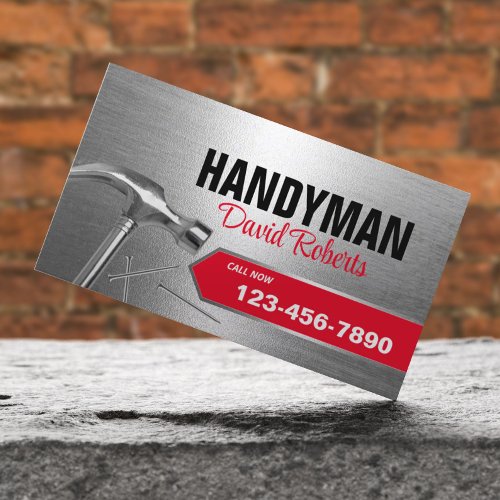 Handyman Professional Repair  Maintenance Metal Business Card