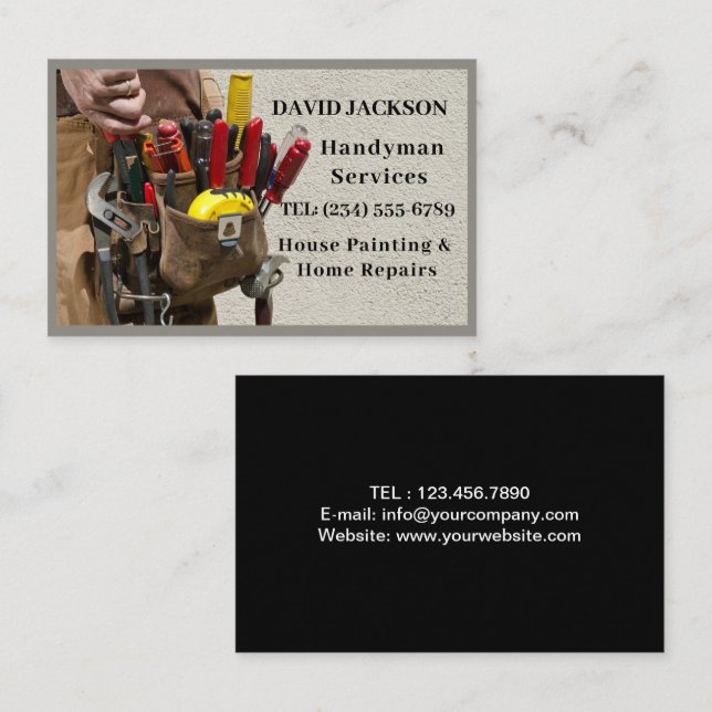 Handyman Professional Repair & Maintenance Service Business Card (Front/Back)