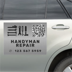 Handyman professional repair services metal car magnet
