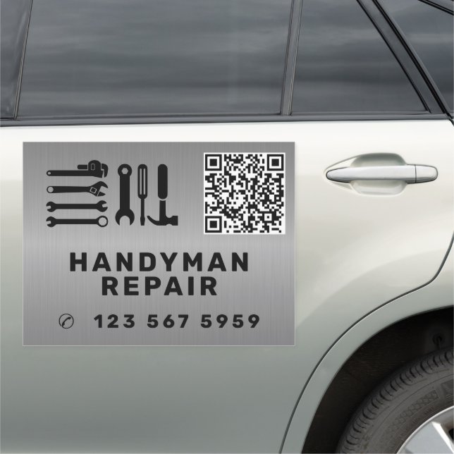 Handyman professional repair services metal car magnet (In Situ)