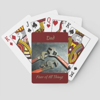 Handyman Red Handled Wrenches Playing Cards