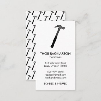 Handyman Repair Construction Wrench Hammer Cool  Business Card by ShoshannahScribbles at Zazzle